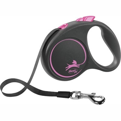 Flexi Rollijn Schwarzes Designband Rosa