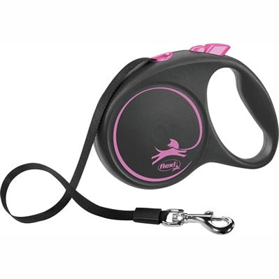 Flexi Rollijn Schwarzes Designband Rosa