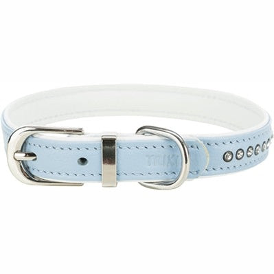 Trixie Hundehalsband Active Comfort Mit Strass Leder Hellblau