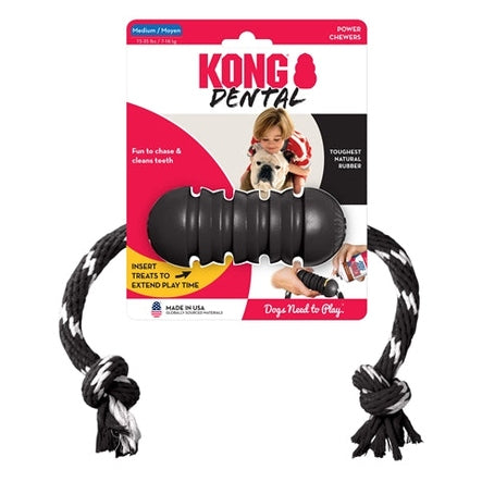 Kong Extreme Dental Mit Seil Schwarz / Weiss