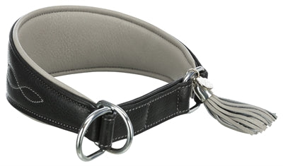 Trixie Halsband Hund Aktiv Komfort Für Windhunde Leder Schwarz / Grau