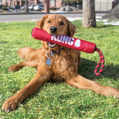 Kong Stick Mit Seil Rot/Schwarz