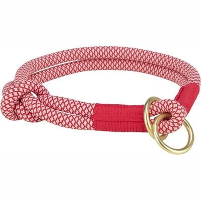 Trixie Weiches Seilhalsband Hund Halbschlupf Rot/Creme