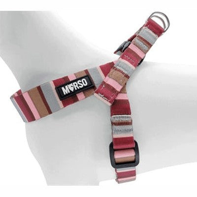 Morso Mini-Hundegeschirr Einstellbar Recycelt Skyline Rot/Rosa