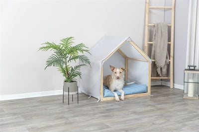 Trixie Hundekorb Zelt Lias Holz Sand / Blau