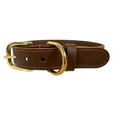 Sazzz Hundehalsband Braveheart Classic Leder Sattel Braun