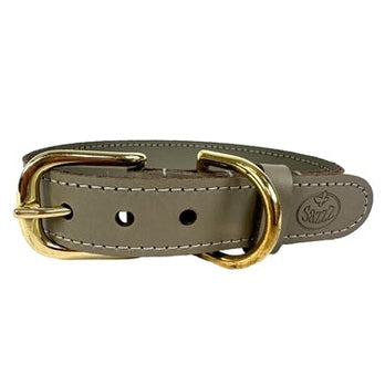 Sazzz Hundehalsband Braveheart Classic Leder Taupe