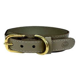 Sazzz Hundehalsband Pionier Klassisches Leder Taupe