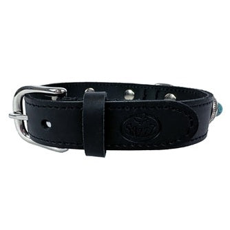 Sazzz Hundehalsband Adventure Stone Classic Leder Schwarz