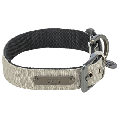 Trixie Hundehalsband Citystyle Extra Breit Baumwolle Hellgrau