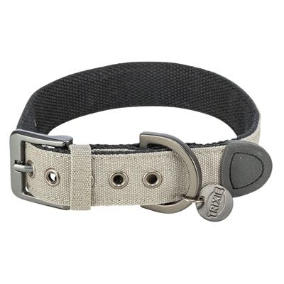 Trixie Hundehalsband Citystyle Extra Breit Baumwolle Hellgrau