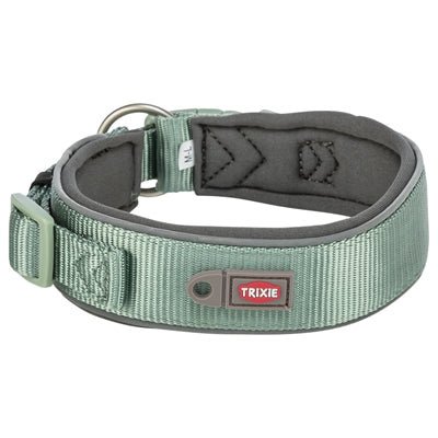 Trixie Hundehalsband Premium Extra Breit Salbei / Graphitgrau