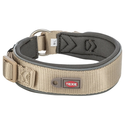 Trixie Hundehalsband Premium Extra Breit Sand/Graphitgrau