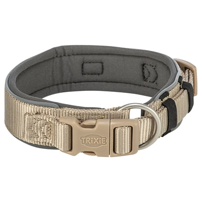 Trixie Hundehalsband Premium Extra Breit Sand/Graphitgrau