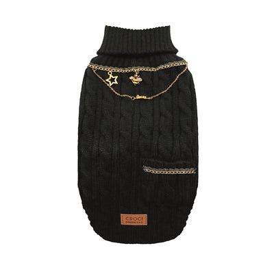 Croci Hundepullover Mit Kette Gold/Schwarz