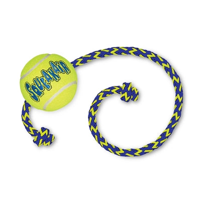 Kong Quietschair Ball Mit Seil Gelb / Blau